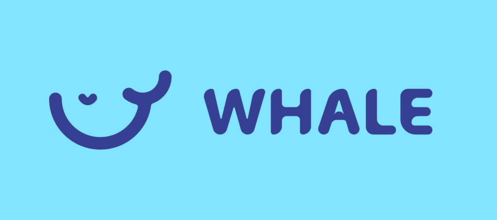 The whale logo on a blue background with training.