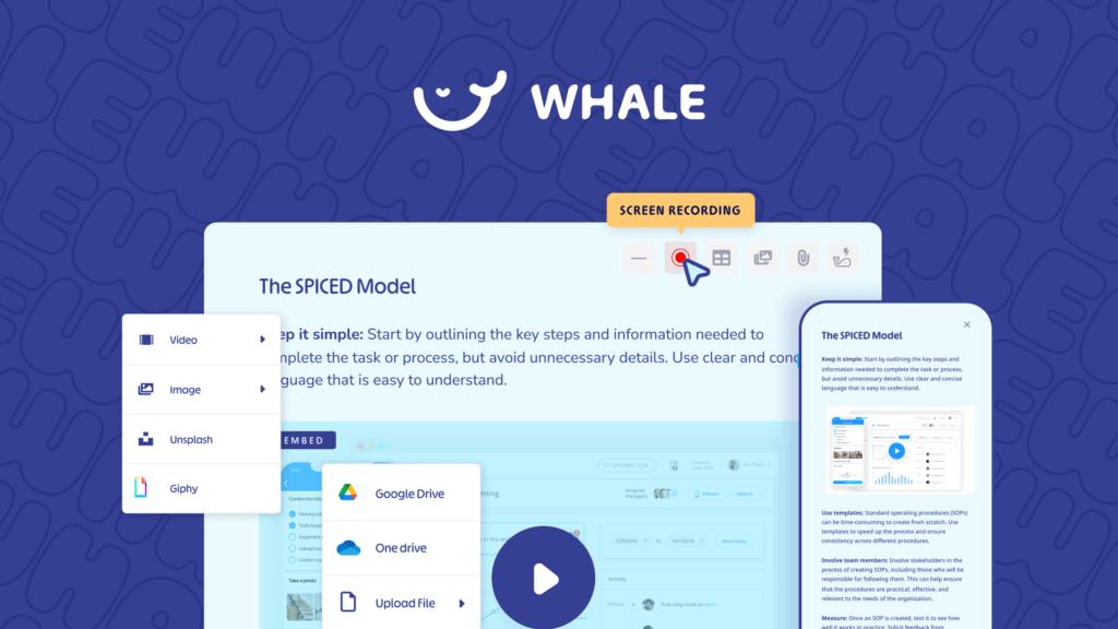 Whale - Document, Train and measuring your SOP's & Processes.